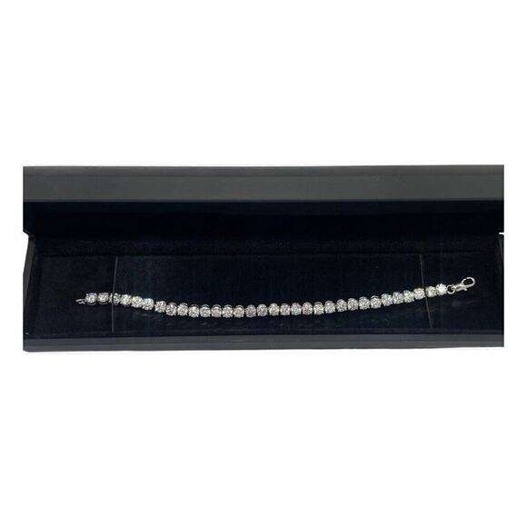 Moissanite Diamond Tennis Bracelet 3mm Adjustable 18K Brilliant Cut - Picture 6 of 11